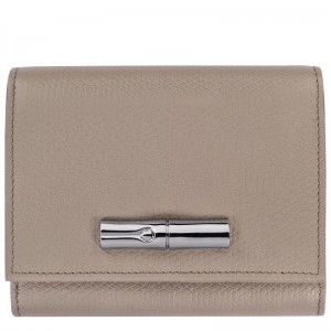 Longchamp Le Roseau Leather Lommebok Dame Clay | NOSG8540