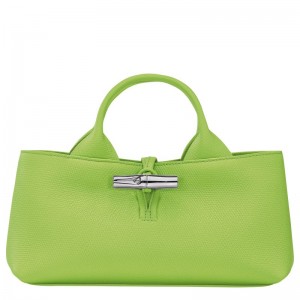 Longchamp Le Roseau S Leather Håndveske Dame Grønn Lyse | NODF9113