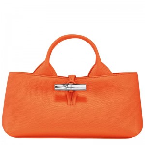 Longchamp Le Roseau S Leather Håndveske Dame Oransje | NOAH9111