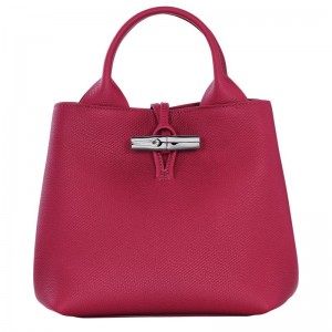 Longchamp Le Roseau S Leather Håndveske Dame Beetroot | NOQM9100