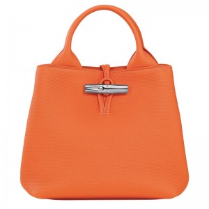 Longchamp Le Roseau S Leather Håndveske Dame Oransje | NOYX9095