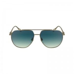 Longchamp Metal Solbriller Dame Gull Blå | NOHA7941