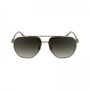 Longchamp Metal Solbriller Dame Gull Brune | NONW7929