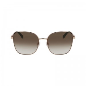 Longchamp Metal Solbriller Dame Gull Grønn | NOEB7902