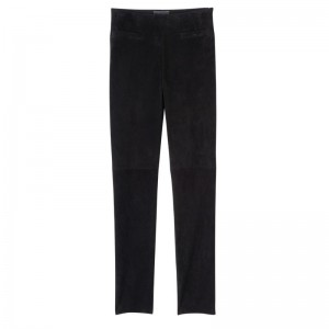 Longchamp Skinny Leather Bukse Dame Svarte | NODF7709