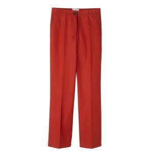 Longchamp Suit Gabardine Bukse Dame Paprika | NOWN7698