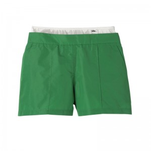Longchamp with belt patch Technical taffeta Shorts Dame Grønn | NOPJ7687